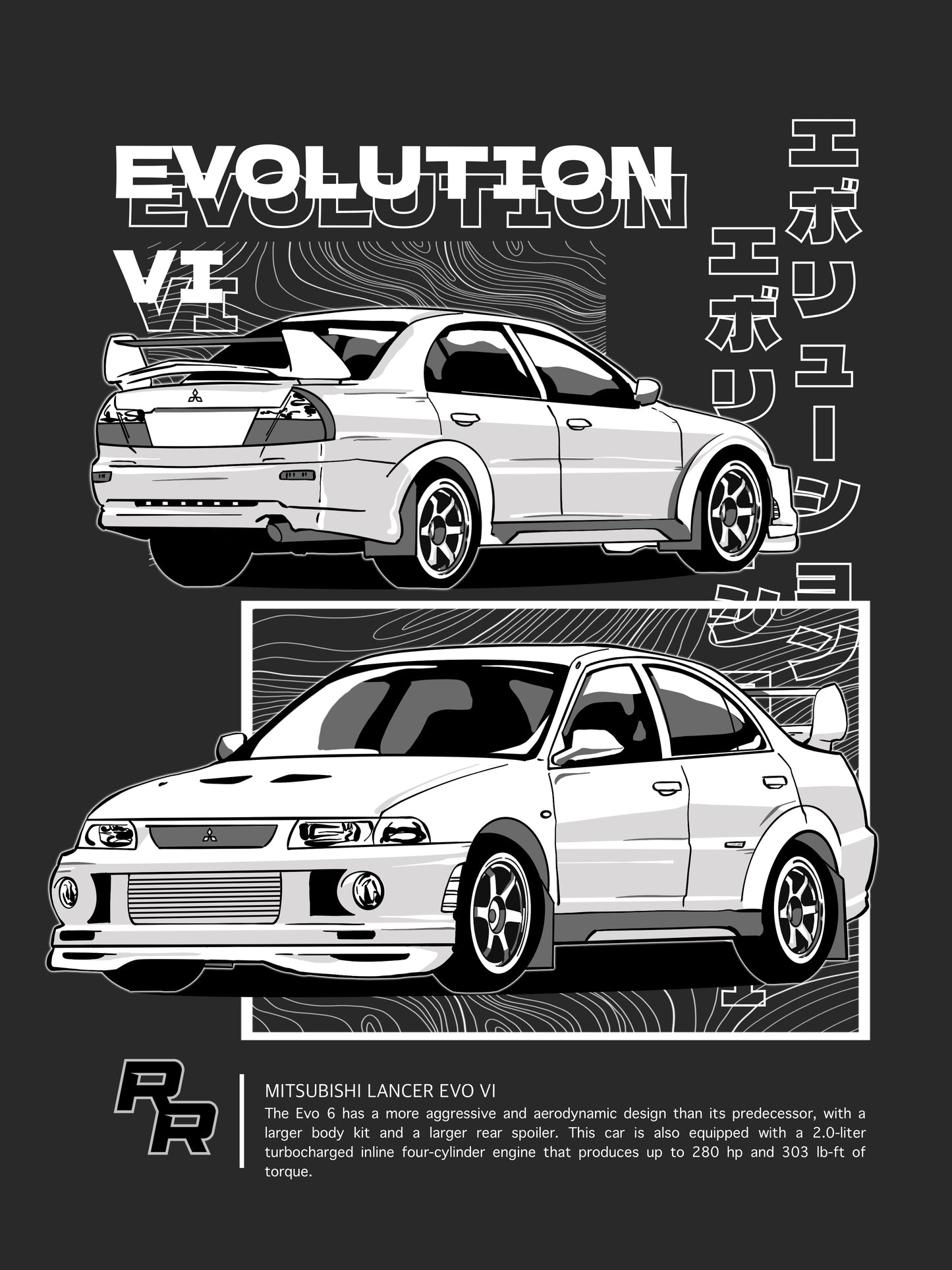 Tokyo Direct Mitsubishi Lancer Evolution VI Tee-shirt
