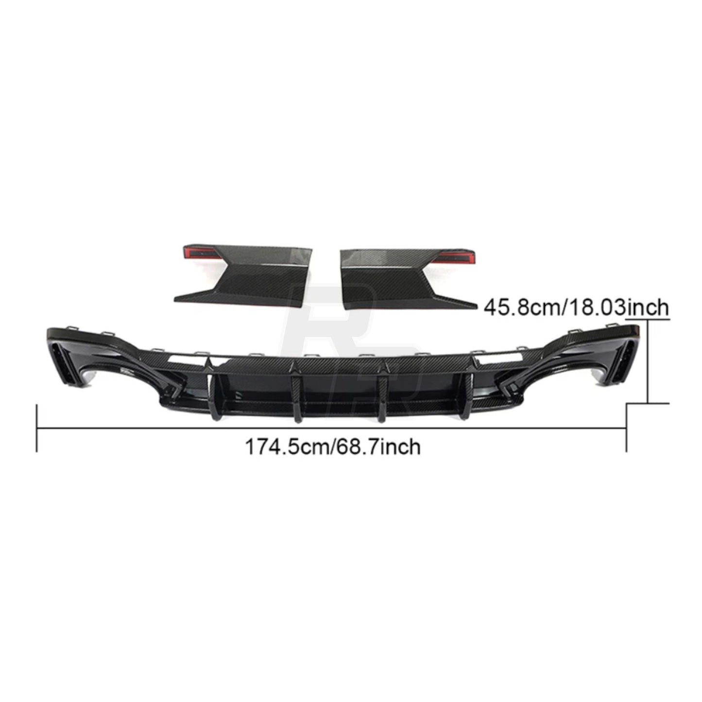 2019-2025 Audi RS6/RS7 Dry Carbon Fiber Rear Diffuser - RRARD6