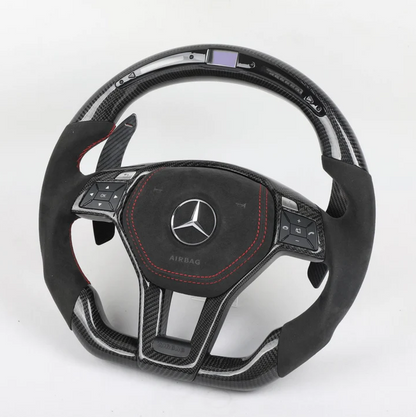 2012-2016 A/CLA/C/E/CLS/GLA/SLK/SL & AMG Models Carbon Fiber Steering Wheel