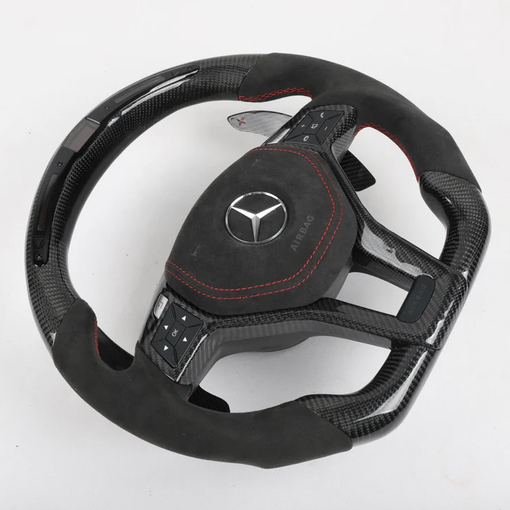 2012-2016 A/CLA/C/E/CLS/GLA/SLK/SL & AMG Models Carbon Fiber Steering Wheel