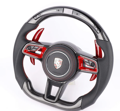 2017+ Porsche Macan Custom Carbon Fiber Steering Wheel