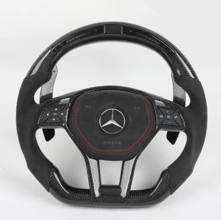 2012-2016 A/CLA/C/E/CLS/GLA/SLK/SL & AMG Models Carbon Fiber Steering Wheel