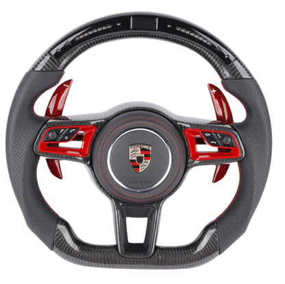 2017+ Porsche Macan Custom Carbon Fiber Steering Wheel